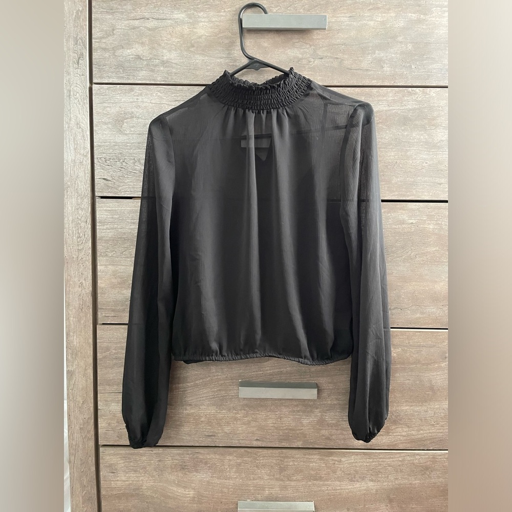 Express Black Sheer Layered Blouse